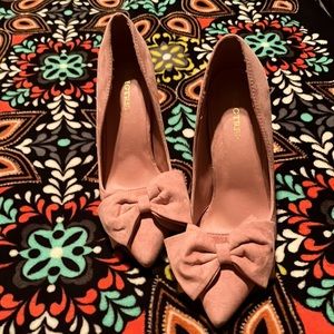 Big Tree Powder Pink Suede High Heel With Bow Size 39
